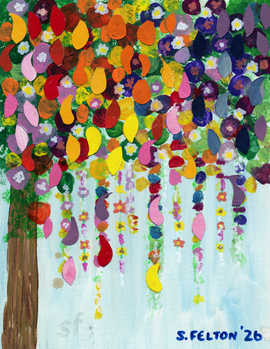Dangling Flowers from the Tree