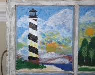 Lighthouse on Old Window