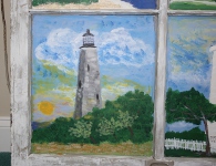 Lighthouse on Old Window